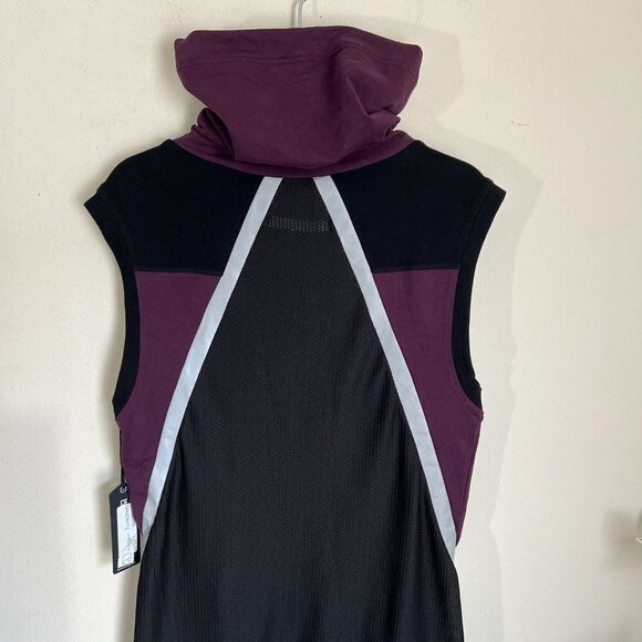 Blanc Noir Lock Funnel Neck Sleeveless Vest Pullover Tunic Mesh Pocket S New - Picture 4 of 6